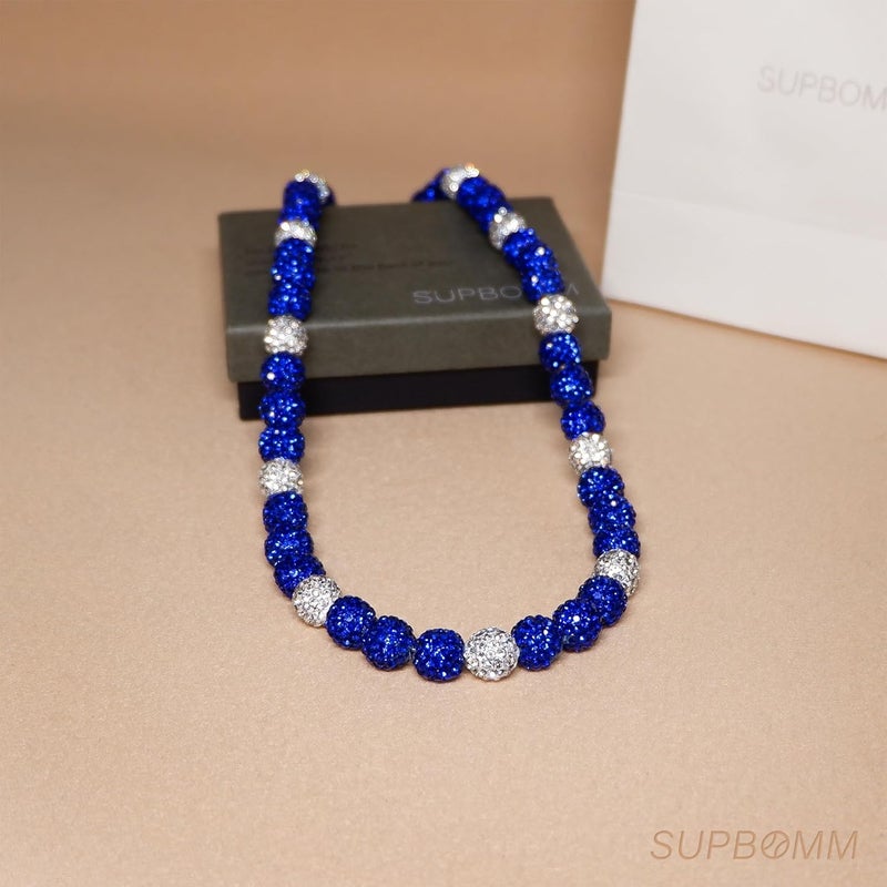 SUPBOMM Baseball Ice Necklace, Bling Beaded Necklaces, Drip Chain, League Team Colors Gifts for Men - Image 4